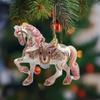 2 Pcs Horse Christmas Ornament Acrylic Sparkly Rhinestones Horse Hanging Decoration 2D Flat Christmas Tree Ornament for Horse Lovers
