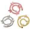 Bling Cuban Link Chain Butterfly Choker Necklace Thick Rapper Chains Hip-Hop