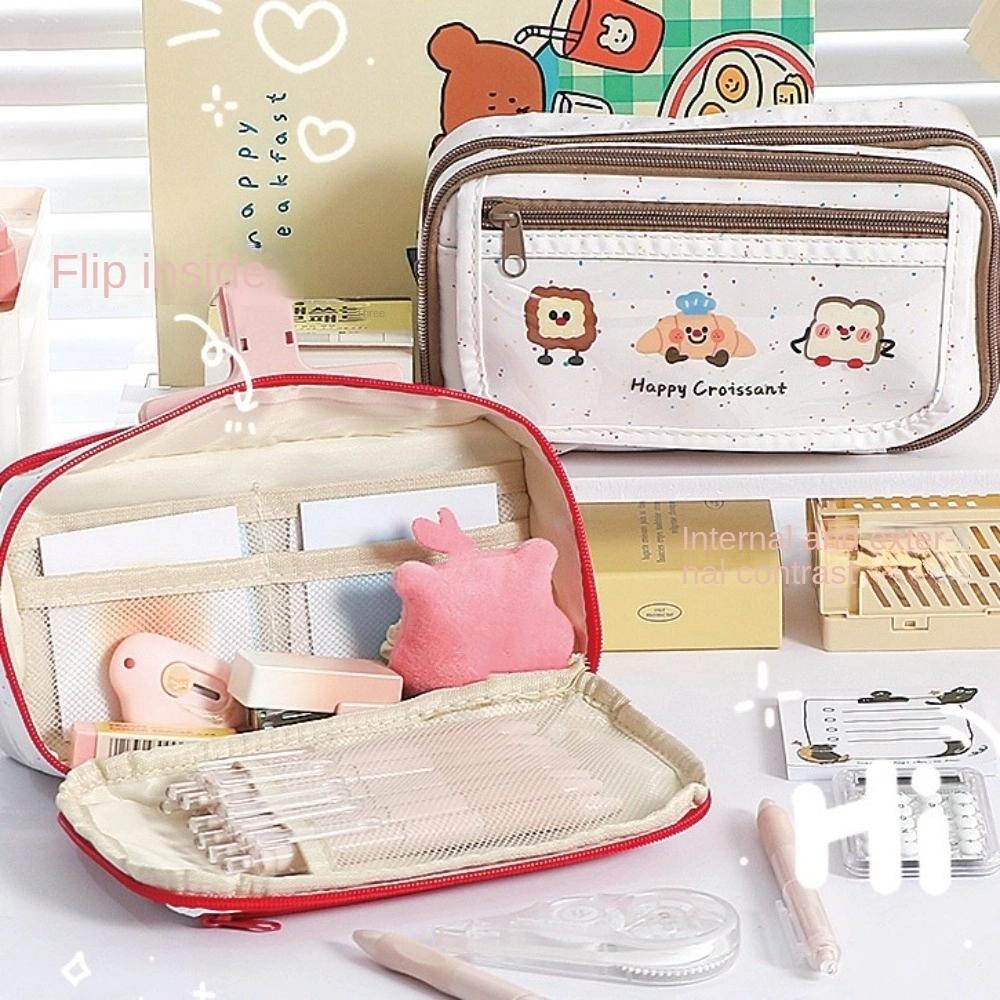 Cosmetics Storage Korean Pencil Bag Animal Bear Dog Makeup Bag Cartoon Pencil Case  Student