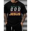 European Sizes Men's Built By God Verse T-Shirt - Soft Retro Apparel with Religious Faith Statement Tee, Casual Round Neck Short Sleeve for Church