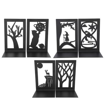 2pcs Metal Bookend Desktop Bookshelf Storage Book Documents Divider Craft Supplies