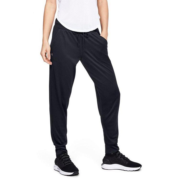 Under Armour High-Waisted Cross-Pocket Casual Sports Pants Women Bottoms Black 1351010-001