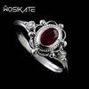 WOSIKATE Vintage Ruby Amethyst Thai CopperBlack Ring For Women With  CopperPlated Fashion Jewelry Adjustable Finger Ring
