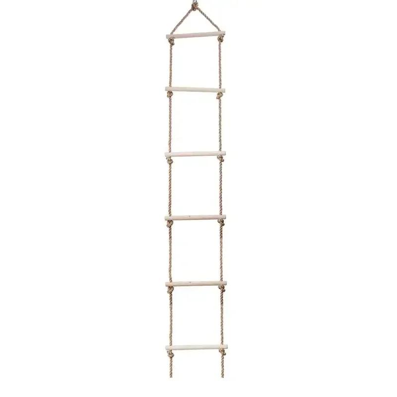 Children Climbing Rope Ladder Wooden Material Kids Swing Indoor Outdoor Game Toy Playground Backyard Fitness Games Entertainment