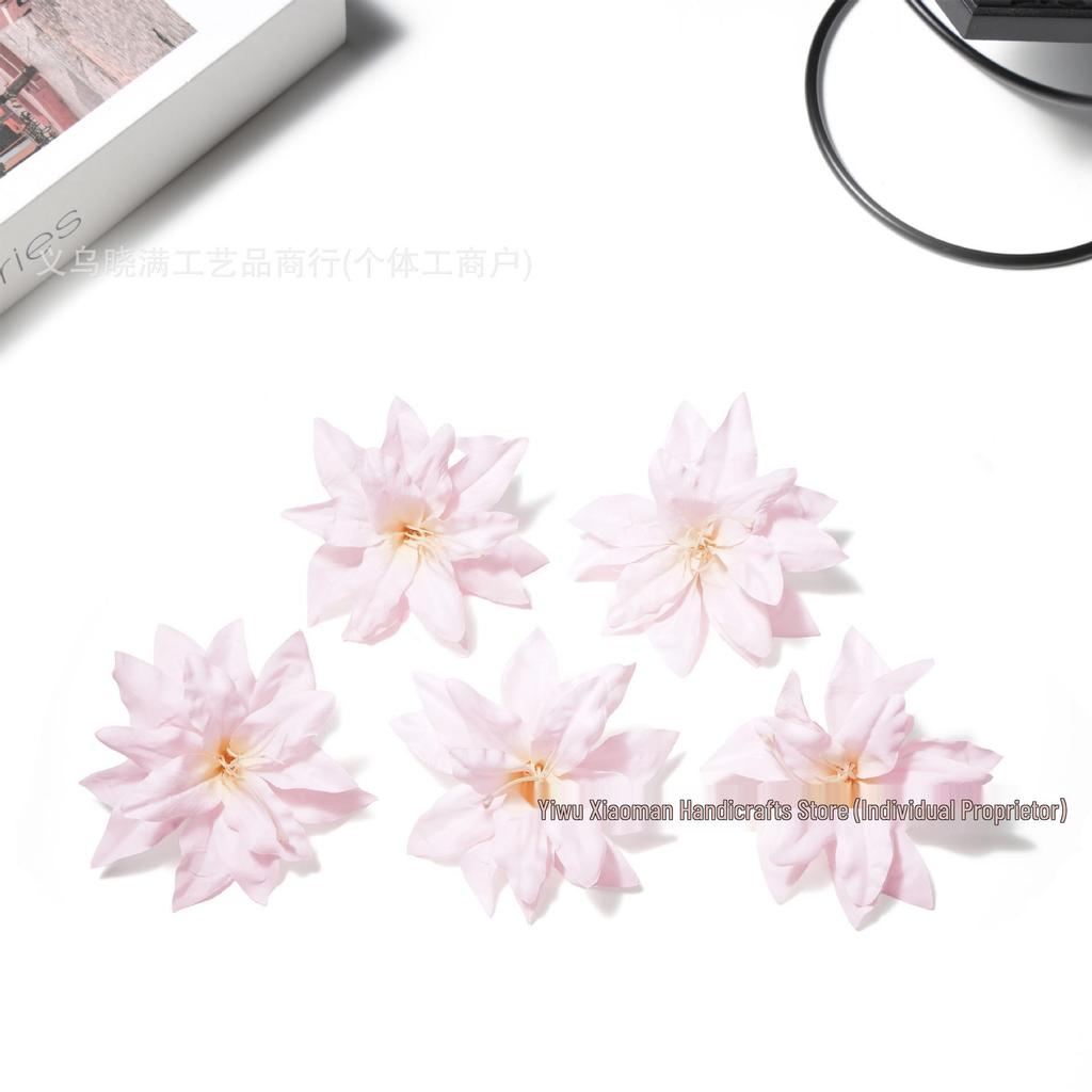 Morandi Color Double Petal Lily Hair Clips - Ancient Style Hanfu Hairpins & Scholar Hat Accessories DIY Materials.
