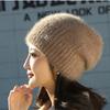 A Autumn and Winter Big Head Circumference Fleece Thickened Knitted Wool Hat Double Layer Warm Squirrel Fleece Hat Stack Hat
