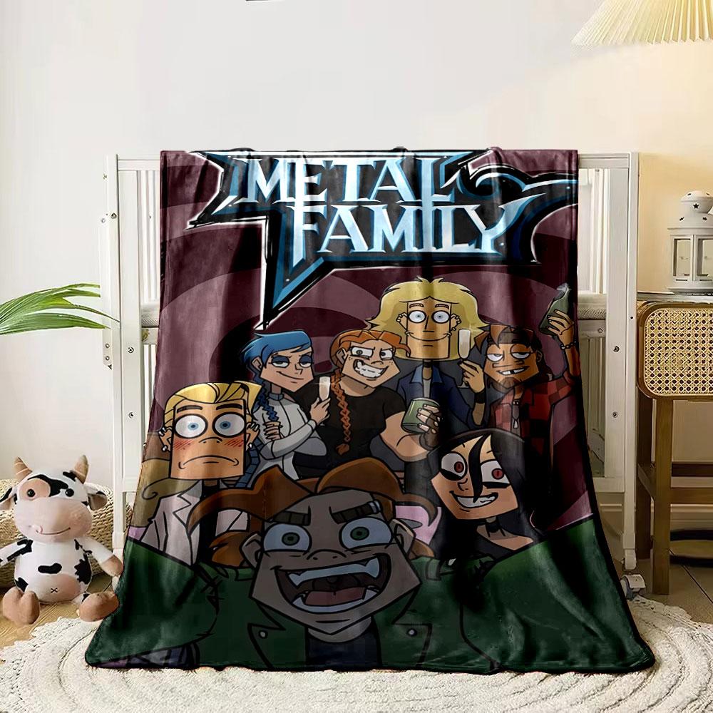 Spiral background with stylized font and animated group of expressive figures. for all seasons blanket lunch break throw gift 80cm x 120cm