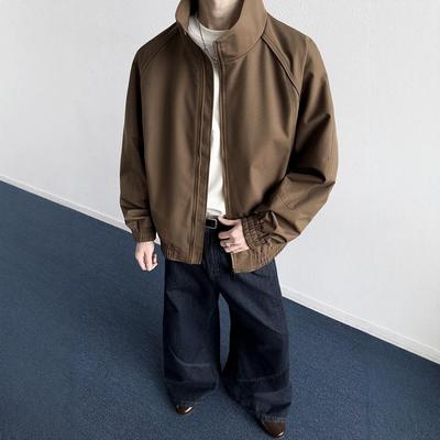 2026 Men's Spring Fashion Jacket: Loose Fit Stand Collar Workwear for Couples