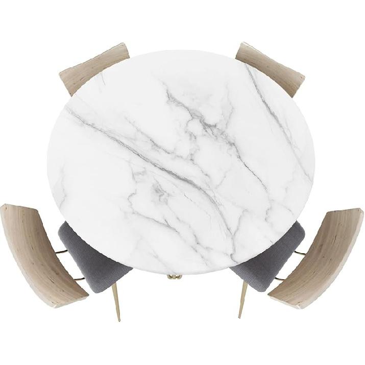 Fitted Round Tablecloths Table Covers 55-60in,Natural Agate Abstract Texture Waterproof Elastic Edged Table Cloth for Kitchen Dining Holiday Party 44  (Round)