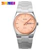 Skmei Men's Business Casual Quartz Watch, Stainless Steel, Double Calendar, Thin Design