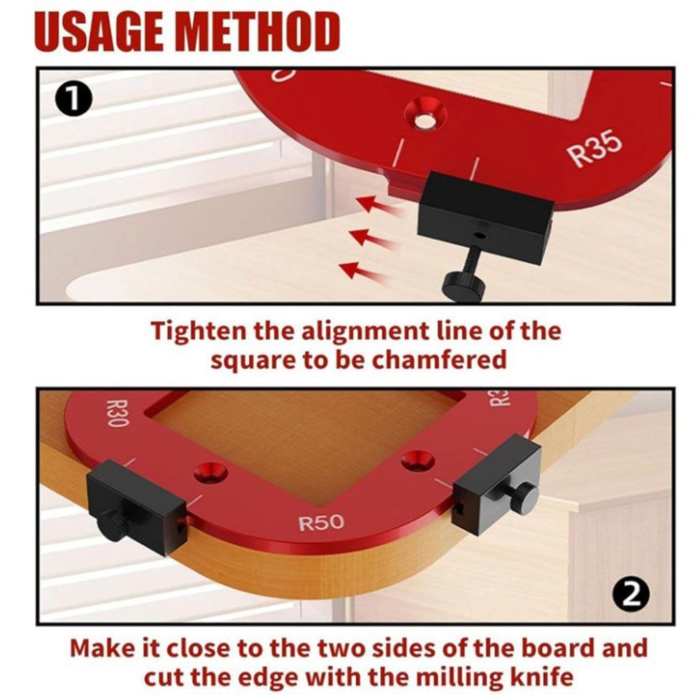 1/2Pcs Reusable Arc Angle Positioning Template Aluminum Alloy R10-R50 Radius Jig  Woodworking