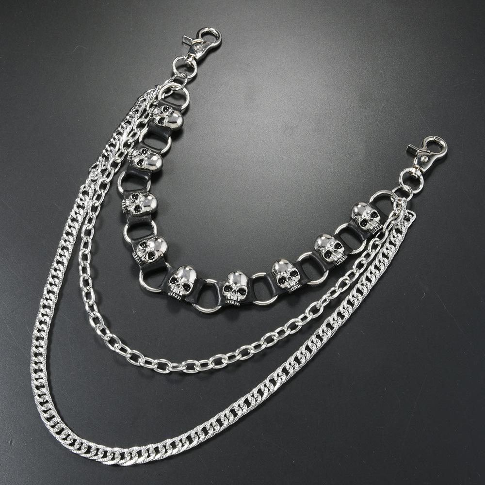 Punk Style Multi-layer Spiky Jeans Belts Chains Hip hop Waist Chain