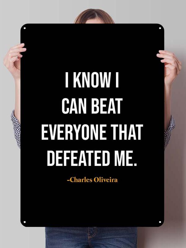 Charles Oliveira Boxer Metallschilder Gaming Zimmer Dekoration Benutzerdefiniertes Boxposter Blechschilder für Wandkunst Dekor Vintage Metallplatte