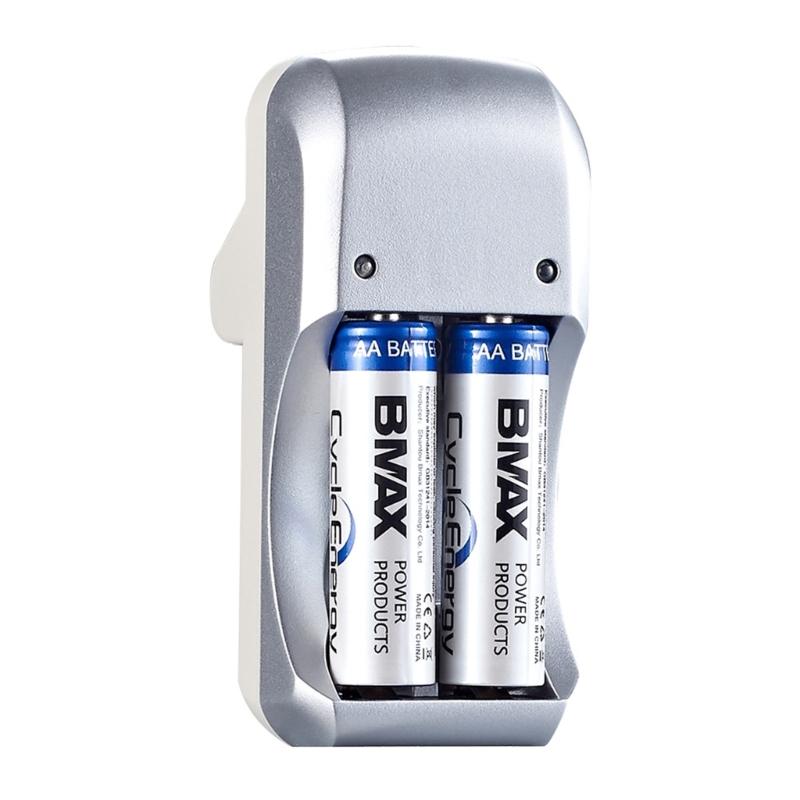 2 Slots Battery Chargers for AA 9V NiMH/NiCd Rechargeable Batteries Portable Charging