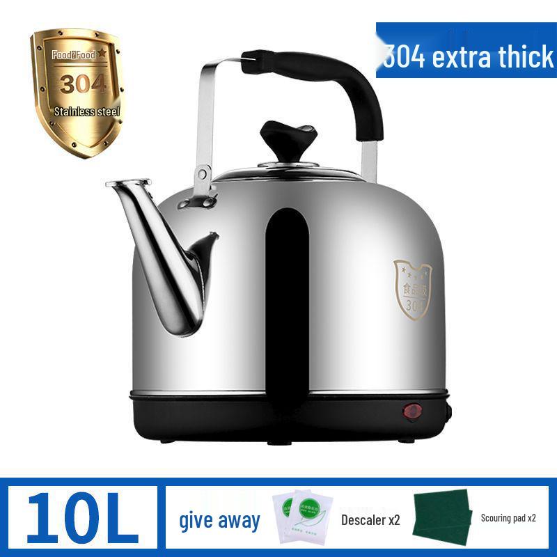 304 Stainless Steel Large Electric Kettle with Auto Power-Off & Keep Warm, Whistle Teapot for Household