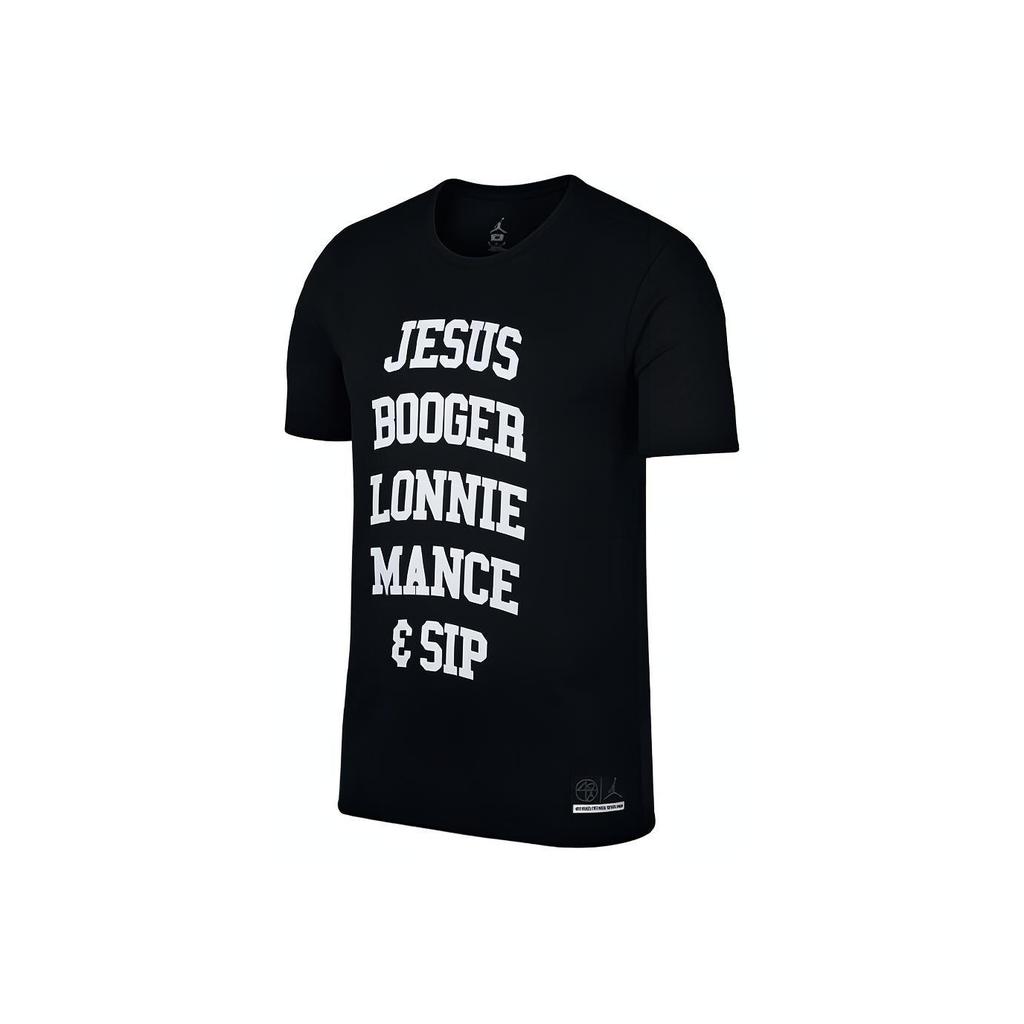 Jordan Air Grafikdruck Kurzarm Sport T-Shirt Herren Tops Schwarz AR0054-010