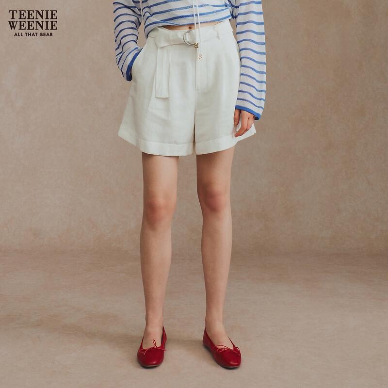 Teenie Weenie Women's Adjustable Waist Rolled Hem Shorts