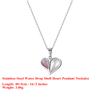 EFFIE QUEEN Stainless Steel 18k Gold Water Drop Shell Heart Pendant Necklace Romantic Jewelry for Women Valentine's Gift STMN10