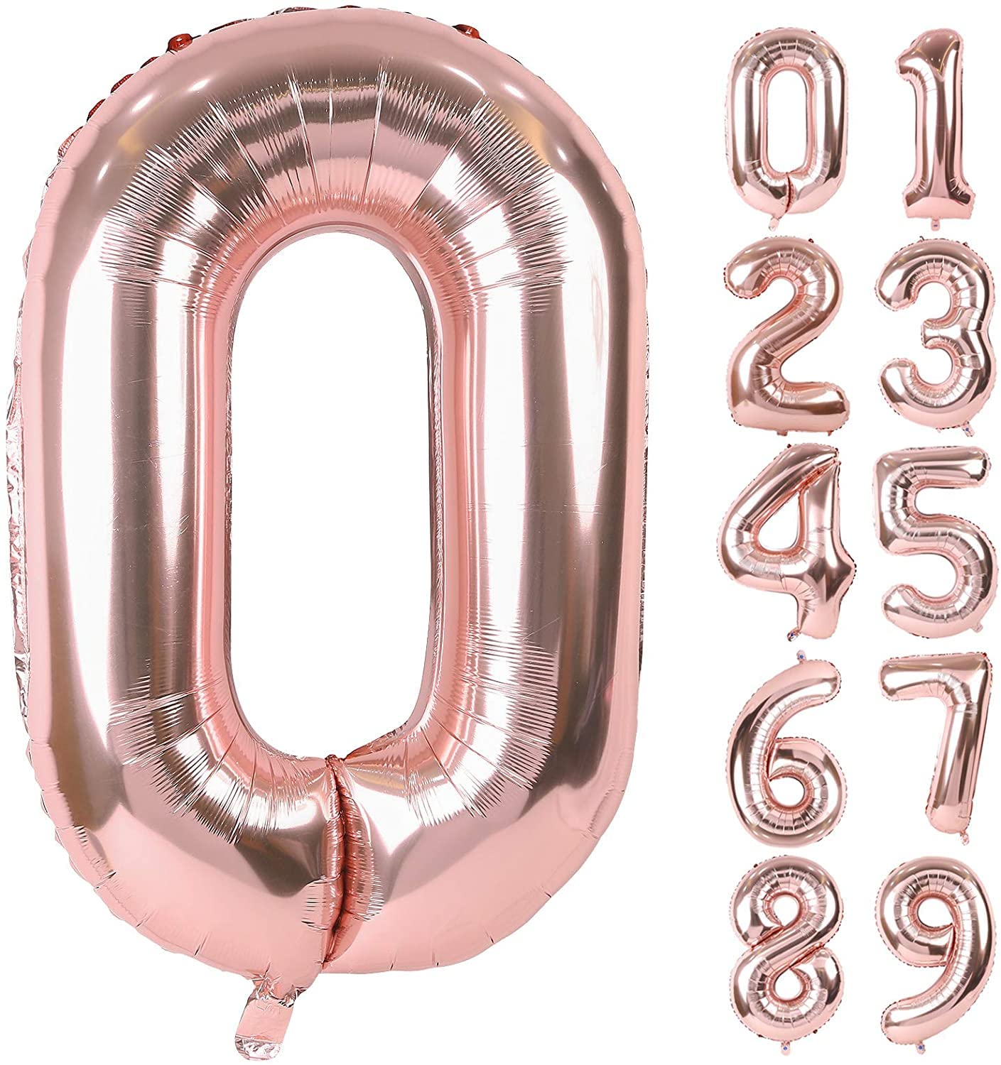 Smlpuame Number Balloon 40 Inch Large Birthday Party Balloon Aluminum 90cm Rose Gold Happy Birthday Wedding Anniversary Event Decor
