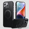 Applicable to Apple 16 mobile phone case, carbon fiber bracket, magnetic 360 ring, iPhone17Pro anti-drop mobile phone case.