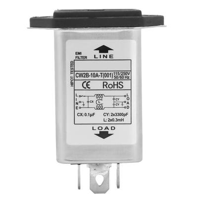 CW2B10A T (001) EMI Power Filter with Fuse Socket 2in 1 Single Safety 125250v