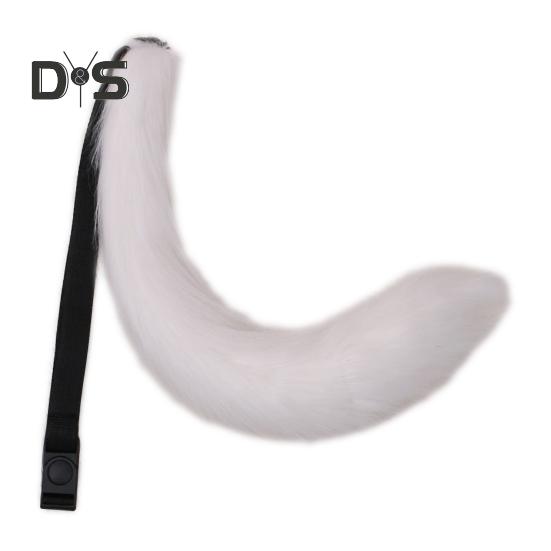 Cosplay Fake Fox Tail Soft Fuzzy Plush Solid Color Adjustable Waist Circumference Elastic Band Performance Club Dance Paty Costumes Prop Artificial