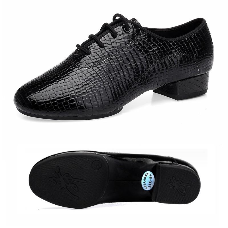 Latin Dance Shoes For Men Modern Ballroom Leather Shoes Dance Stone Pattern Square Formal Dancing Shoes Male Sneakers