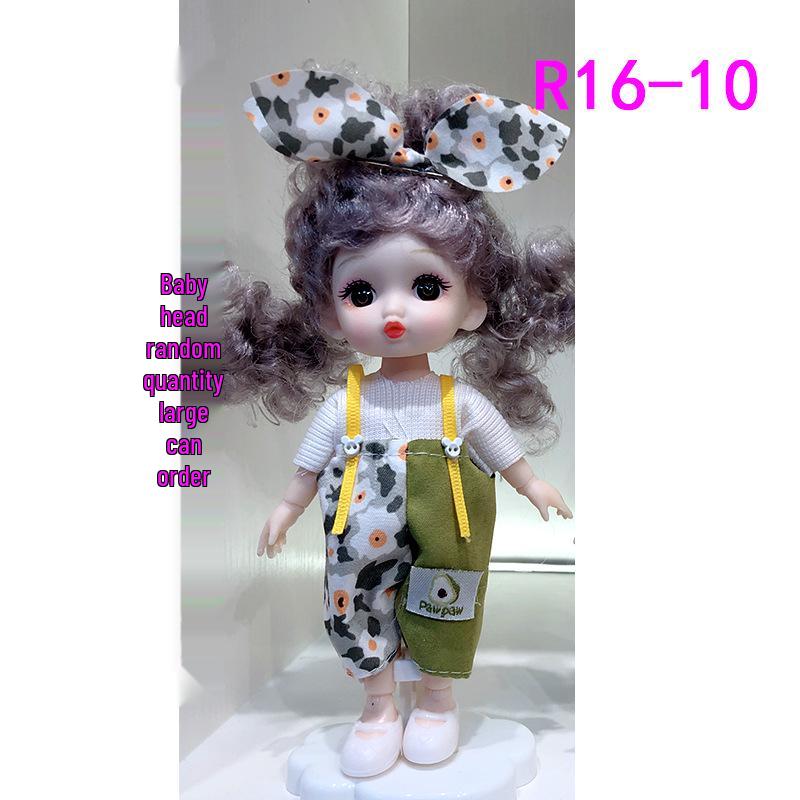 16cm 8-Point BJD Princess Doll with Denim Wedding Dress & Accessories - 6" Dress-Up OB11 Clothes, Tops, and Shorts