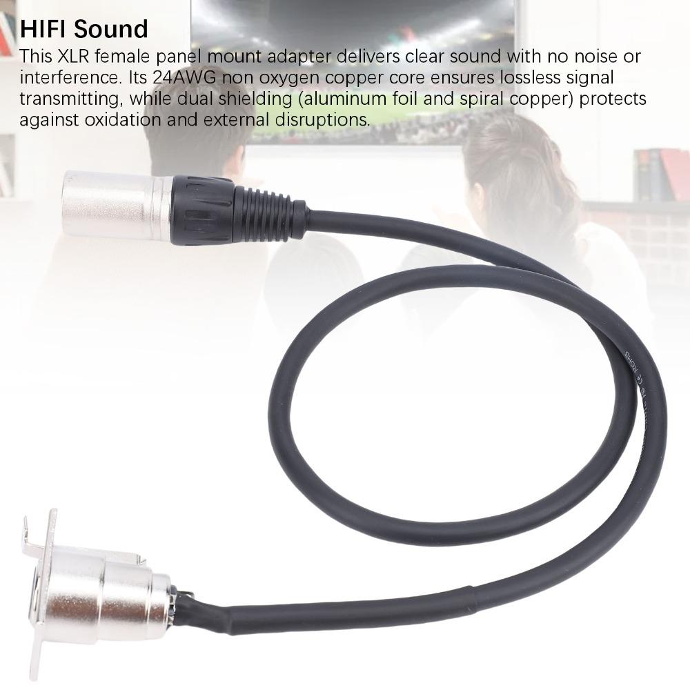 2 Pcs 3Pin XLR Female To 3Pin Male Panel Mount Adapter Mic Feed Thru Converter  for Floor Box