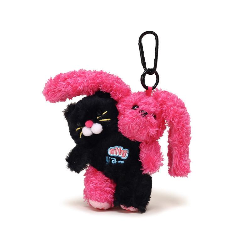 Head Double Fun City Plush Keychain Colorful Plush Material Cute Gift Everyone For