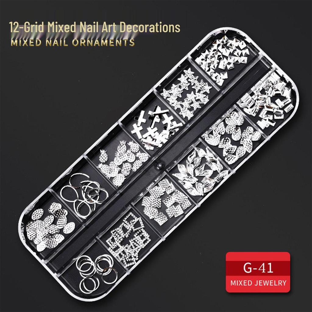 60 Nail Art Accessories: Rhinestones, Pearls, Rivets & Alloy Designs