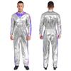 Combinaison de fête scintillante pour homme M-3XL: Body Brillant avec Bloc de Couleurs & Taille Élastique, Manches Longues Mode pour Club & Événements