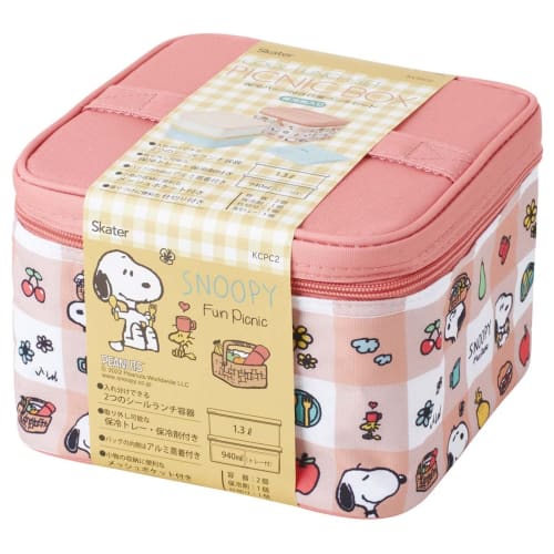Skater Recreational Lunch Box with Cooling Bag and Ice Pack Snoopy Picnic Made in Japan 2240ml KCPC2
