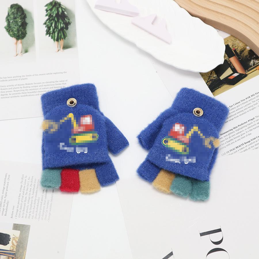 Kids' Winter Fingerless Flip-Top Writing Gloves – Warm Half-Finger Gloves for Boys & Girls