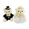 Wedding Bears (Set of 2), Bride and Groom, Wedding, Plush Toys, White, Polyester, 16cm (H) X 13cm (W) X 8cm (D), with Dresses