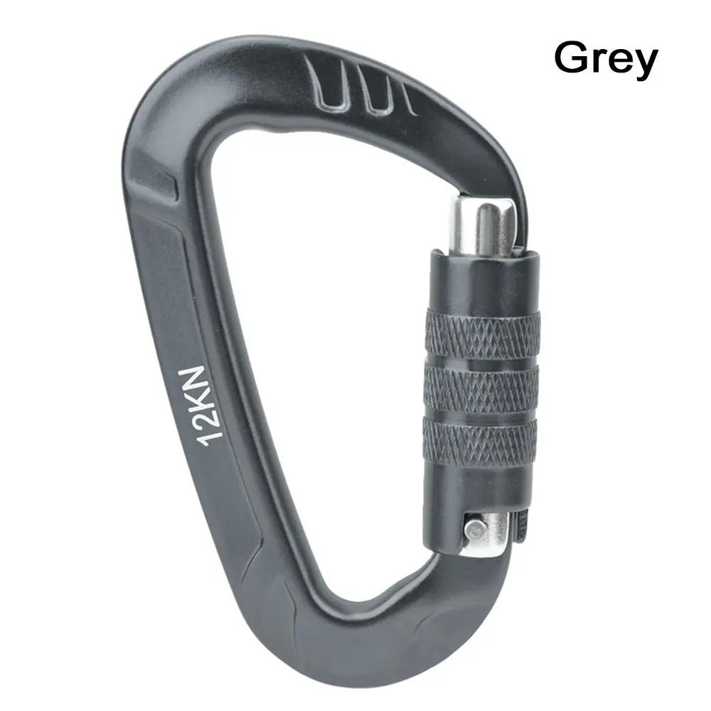 12KN Outdoor Automatic Lock Buckle D Shaped Carabiner Clasp Keyring Clip Sports Rope Buckle Water Cup Buckle Climbing Tools