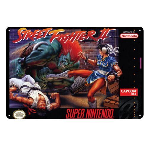 Street Fighter 2 Retro Super Video Game Metal Poster 20x30cm 20x30cm(7.8x11.8inch)