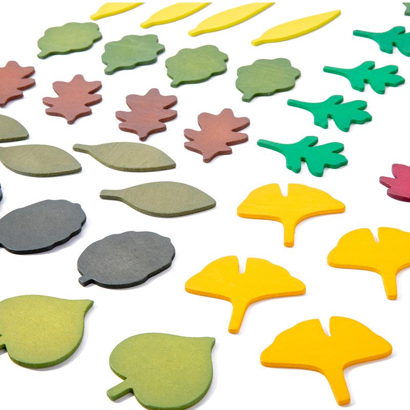 Giocattolo Foglia di Legno Bambino Montessori Scienze Biologiche Simulazione Forma Foglie Foresta Classificazione Giocattolo Sensoriale Educativo a Finale Aperto Regalo