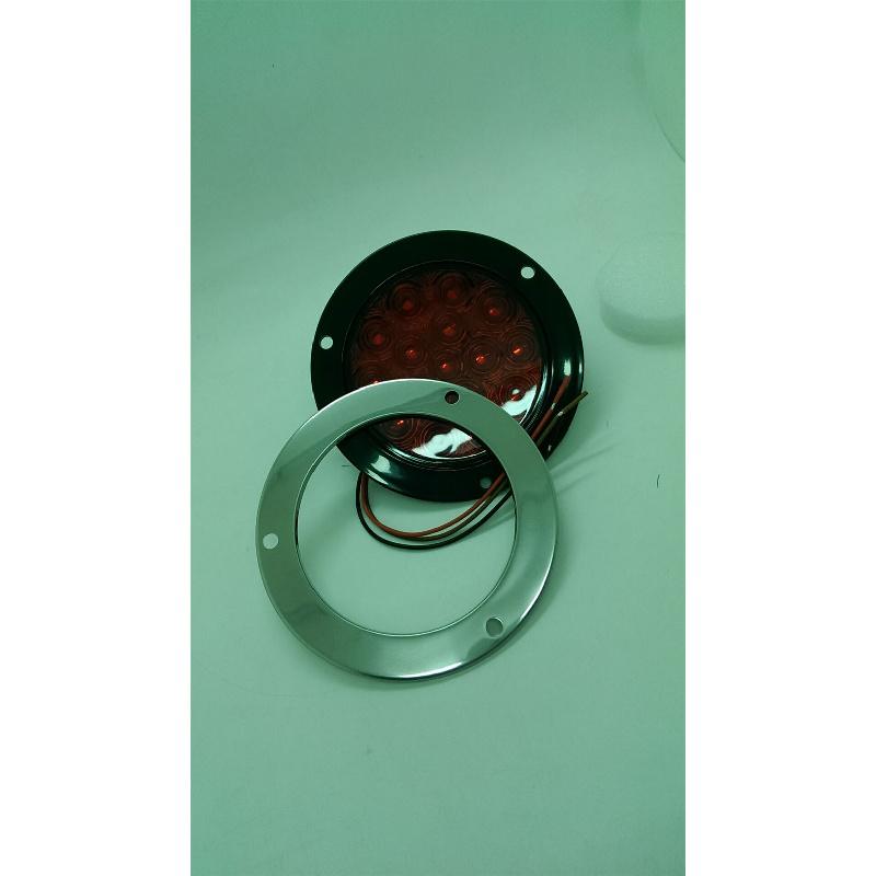 New Car Truck 16-LED 12V-24V Round Clear Lens Red Tail Lights Back-up Reverse Lamps