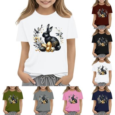 Summer Children's Round Neck Top Easter Short-sleeved T-shirt Top Bottoms