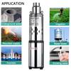 200W 48/60V Solar Water Pump Deep Well Pump High Lift DC Screw Submersible Pump Irrigation Garden Home Agricultural 60m