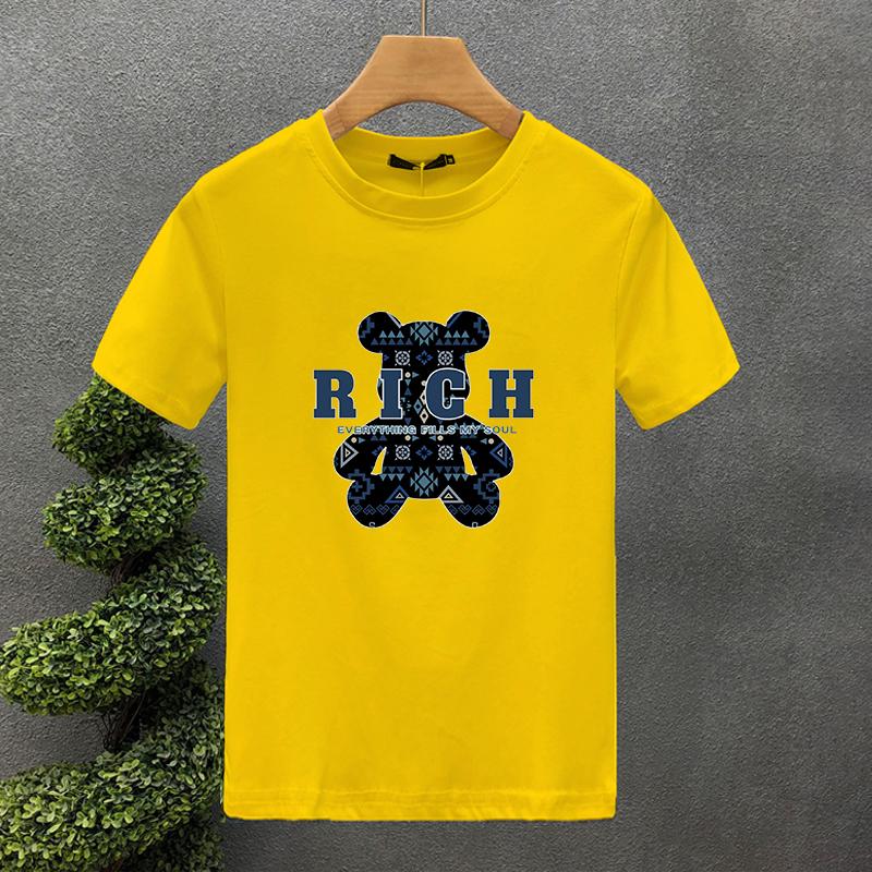 Luxury Rich Bear 100% Cotton High Quality Printing Couple Tees Summer Harajuku For Men/Women Short Sleeve T-shirt Asian Size