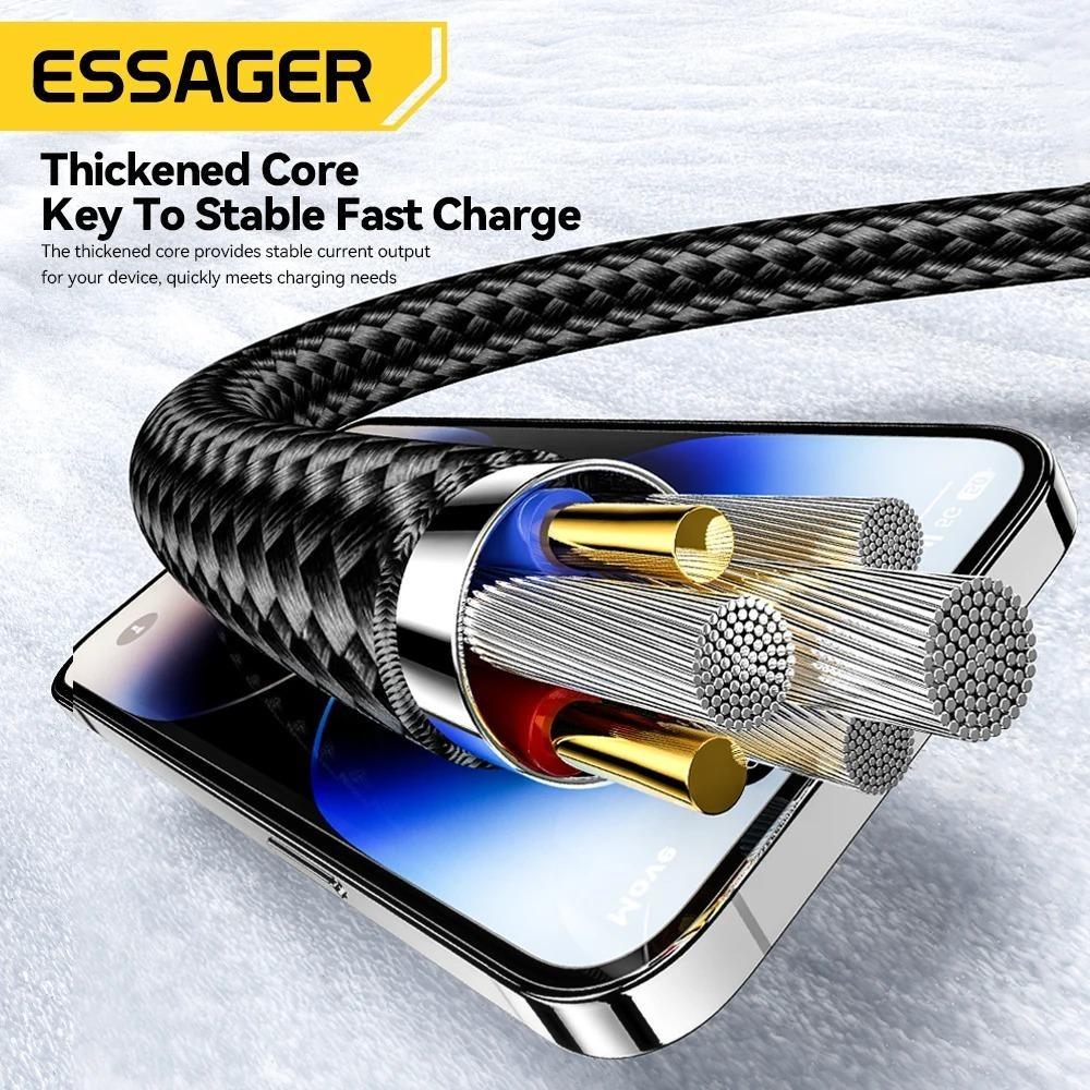 Essager 4-in-1-USB-Kabel Typ C 65 W PD-Schnellladekabel Typ C auf Typ C-Kabel für iPhone 15 14 13 Pro Max iPad HUAWEI Xiaomi