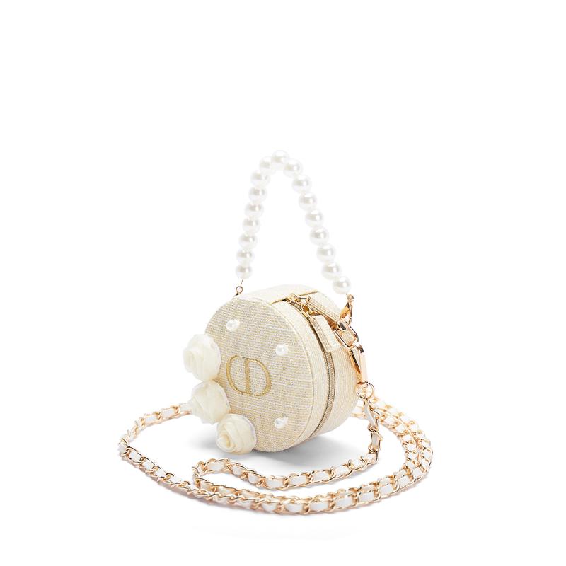 Dior DIY Stil Kosmetiktasche Blasenqualle Goldrose Umhängetasche Tragbare Aufbewahrung Polyesterfaser Fortgeschritten Vielseitig goldrose