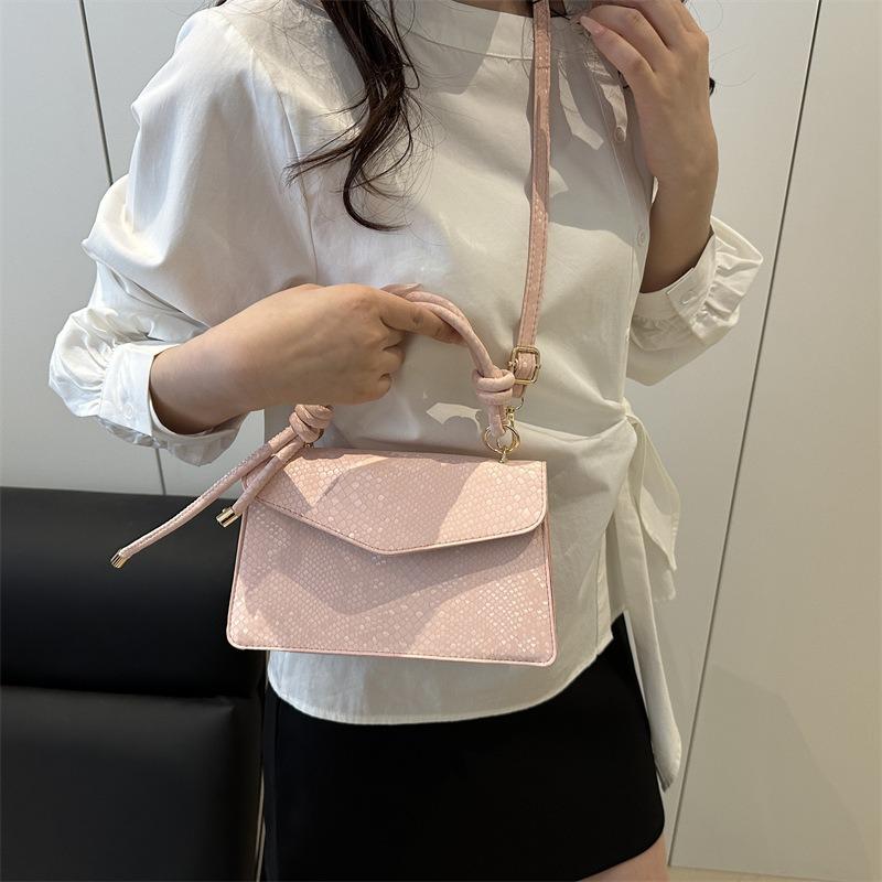 New solid color temperament simple versatile casual commuting portable messenger shoulder small square bag