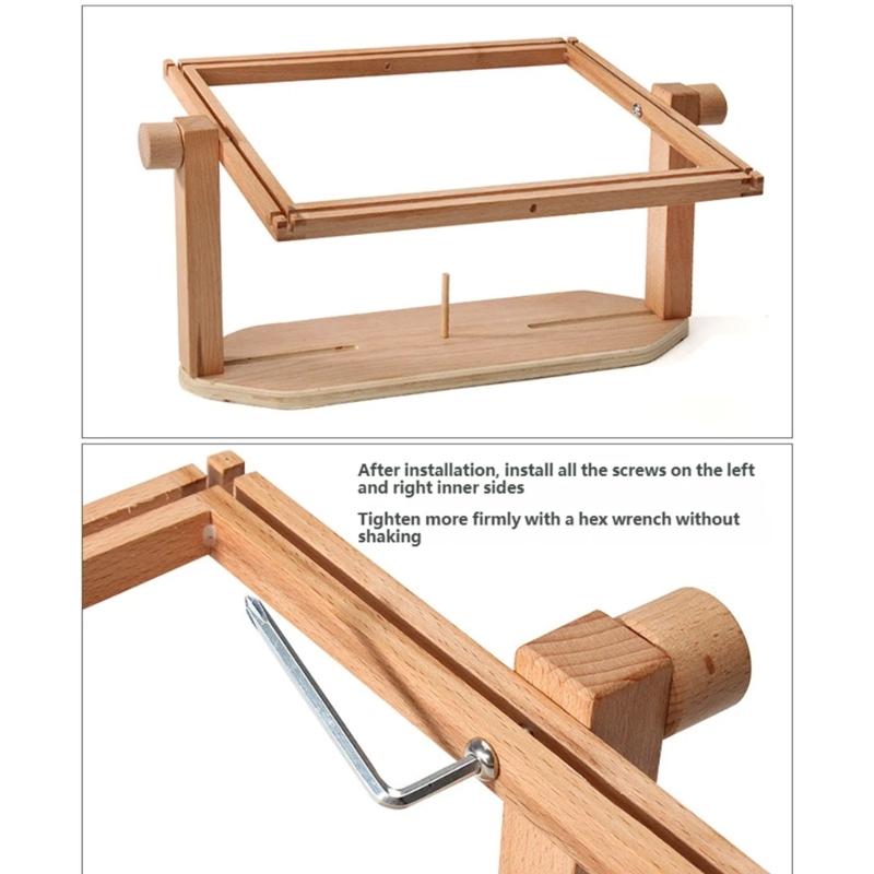 Wood Craft Frame Holder For Handmade Sewing Projects With Smooth Surfaces