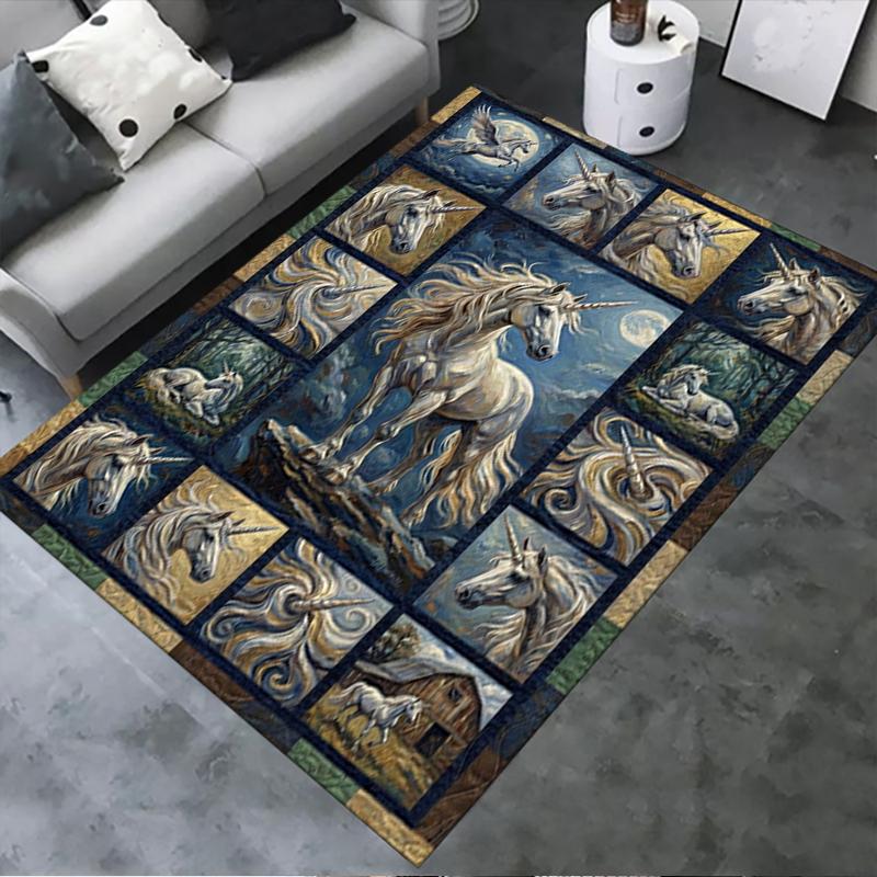 

2025 New Unicorn Animal Carpet Rug for Living Room Bedroom Home Sofa Decoration,Kids play Non-slip Floor Mat140 40x60cm( 15x23in )