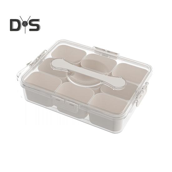 

Коробка для закусок с 8 отделениями. Компактная тарелка для хранения сладостей, орехов и фруктов. Поднос для закусок. Универсальный органайзер для закусок. 9