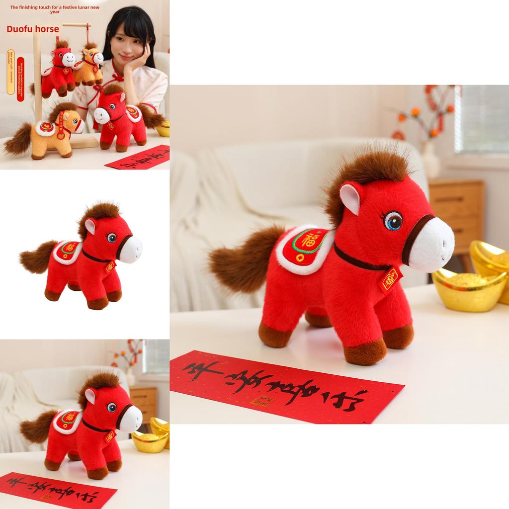 Chinese Zodiac Horse Plush Doll With Pp Cotton Filling For Festival Gifts And Collection