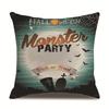 Halloween Linen Pillow Cover Printed Pillow Cover